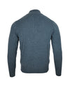 FIORONI CASHMERE MEN'S CHAIN CABLE 1/4 ZIP SWEATER - PETROL