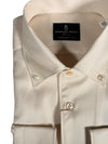 EMANUEL BERG SOLID TWILL PREMIUM LUXURY MEN'S SHIRT - STONE