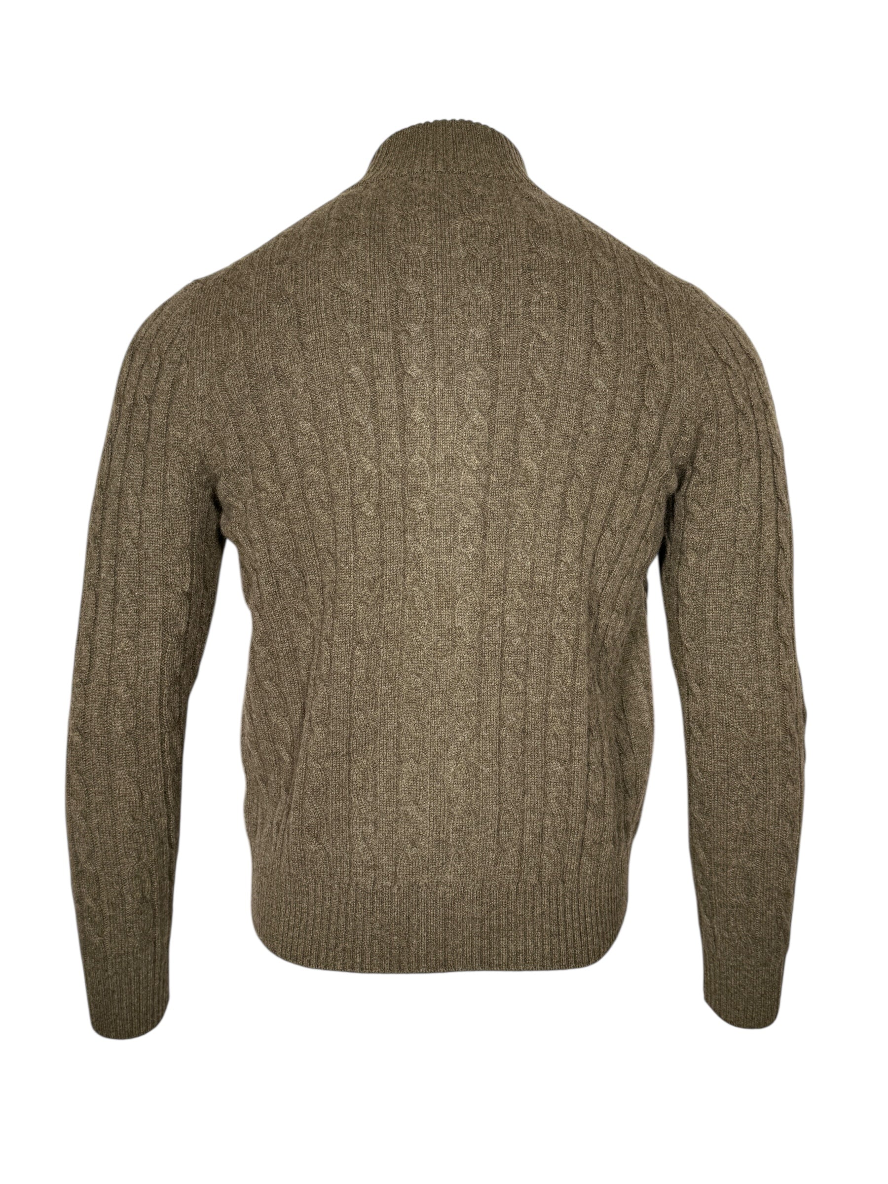 ADESI CASHMERE MEN'S CABLE FULL ZIP SWEATER - BORNEO