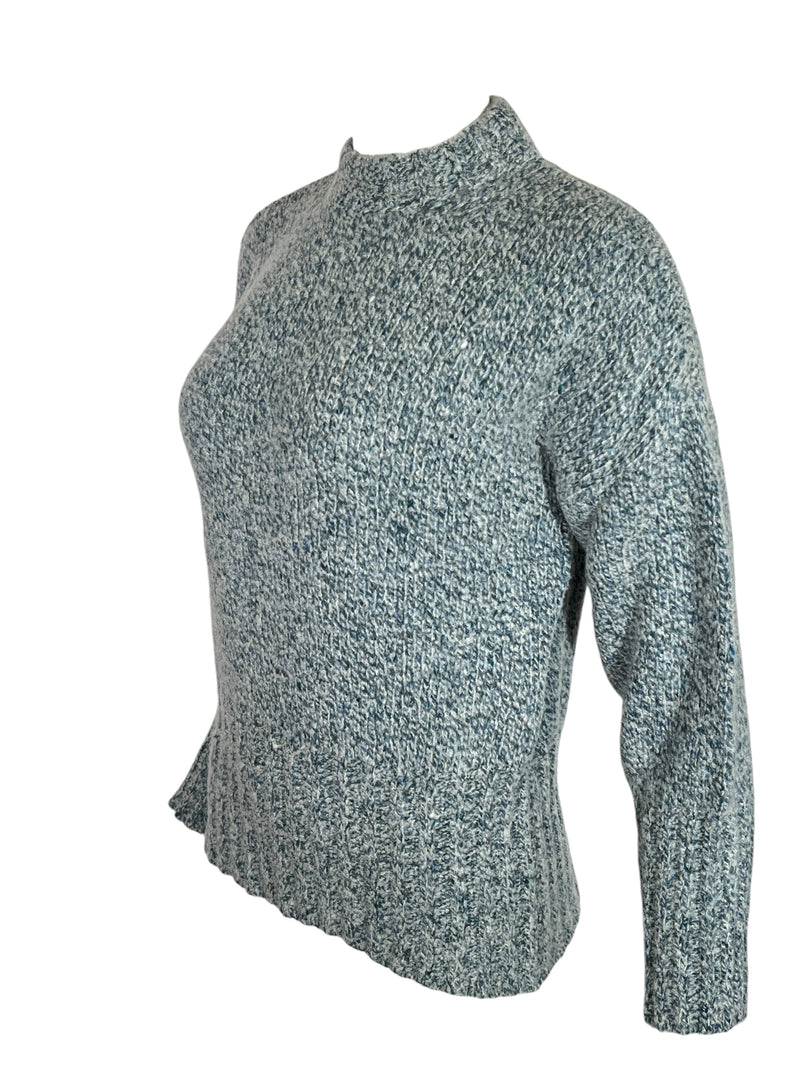 FEDELI WOMEN'S CASHMERE BLEND CURLY SWEATER - BLUE