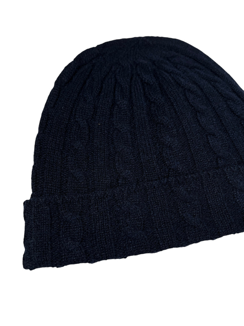 ALAN PAINE ROCHESTER CASHMERE KNIT HAT - DARK NAVY