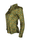 CALIBAN SILK BLOUSE - MUSTARD/GREEN DIAMOND