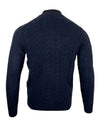 ALAN PAINE WITHERING CASHMERE CABLE FULL ZIP SWEATER - DARK NAVY