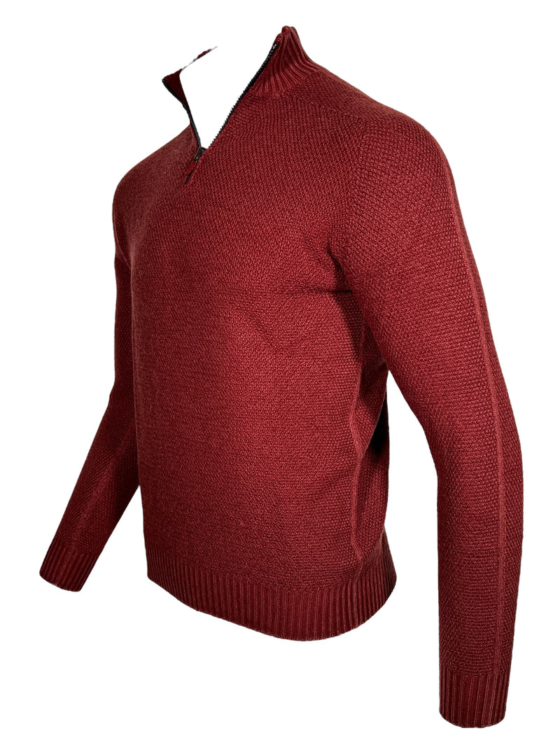 FLY3 REVERSIBLE 1/4 ZIP SWEATER - BORDEAUX