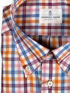 EMANUEL BERG OXFORD CASUAL MEN'S SHIRT - ORANGE CHECK