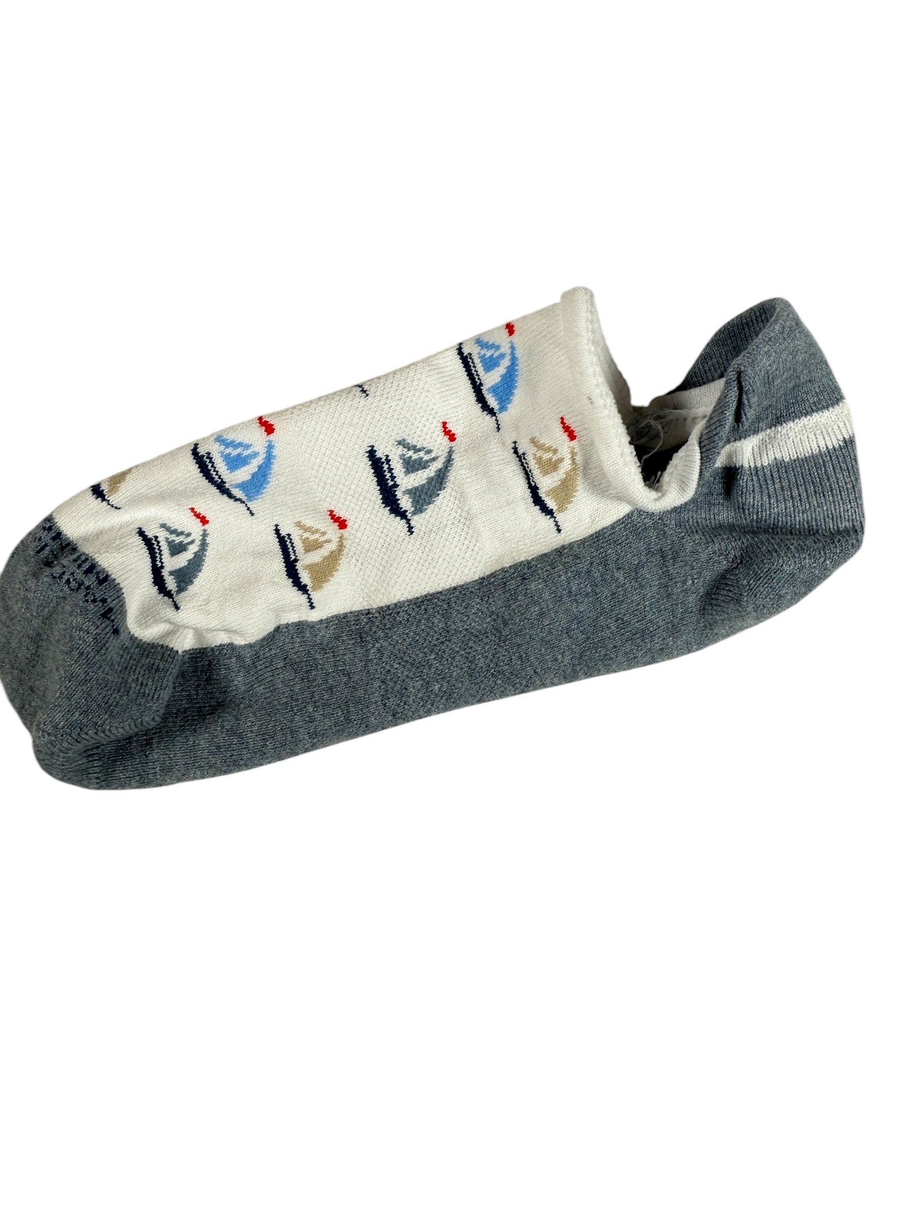 MARCOLIANI PIMA COTTON SAILBOAT INVISIBLE SNEAKER SOCK - WHITE