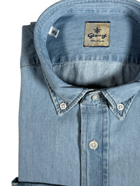 GIANGI NAPOLI MEN'S DENIM SHIRT - BLEACH BLUE