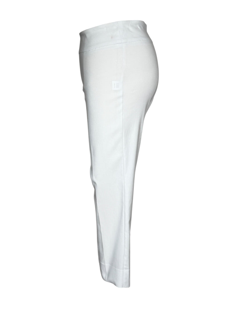 ESTELLE AND FINN BACK SLIT PULL ON PANT - WHITE PIQUE