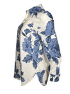 OUI FLORAL BLOUSE - BLUE & WHITE