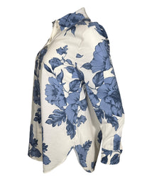 OUI FLORAL BLOUSE - BLUE & WHITE