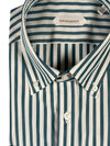 GUGLIELMINOTTI COTTON SHIRT - TEAL STRIPE
