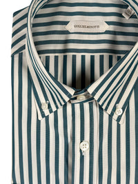 GUGLIELMINOTTI COTTON SHIRT - TEAL STRIPE