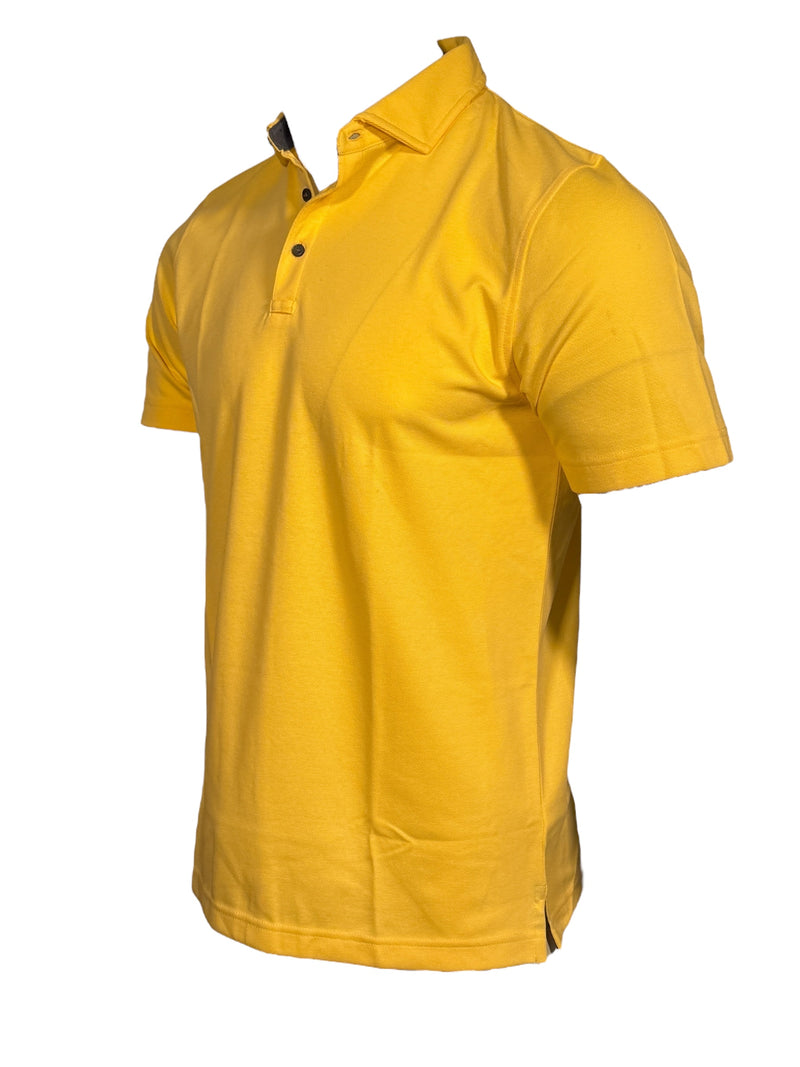 BUTTON DOWN MEN'S TECH PIQUE POLO - SOLID CORN YELLOW