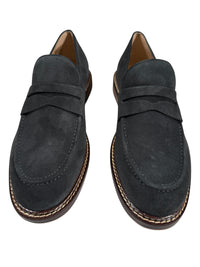 ELEVENTY MEN'S SUEDE PENNY LOAFER - BLACK
