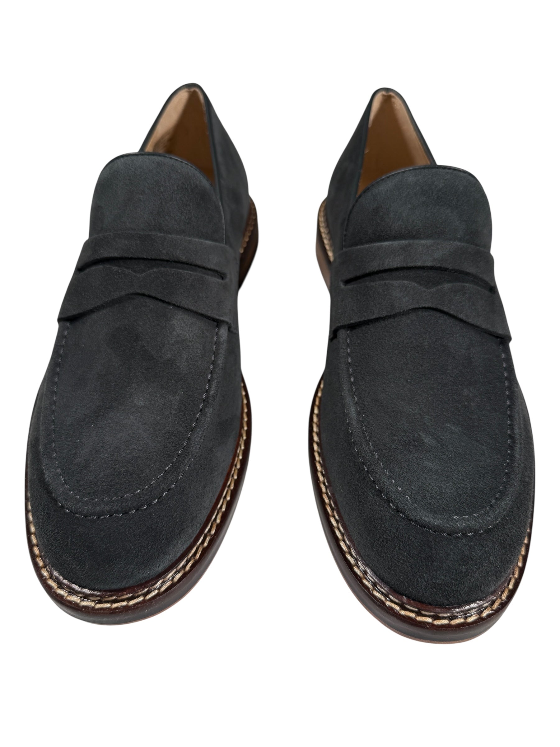 ELEVENTY MEN'S SUEDE PENNY LOAFER - BLACK