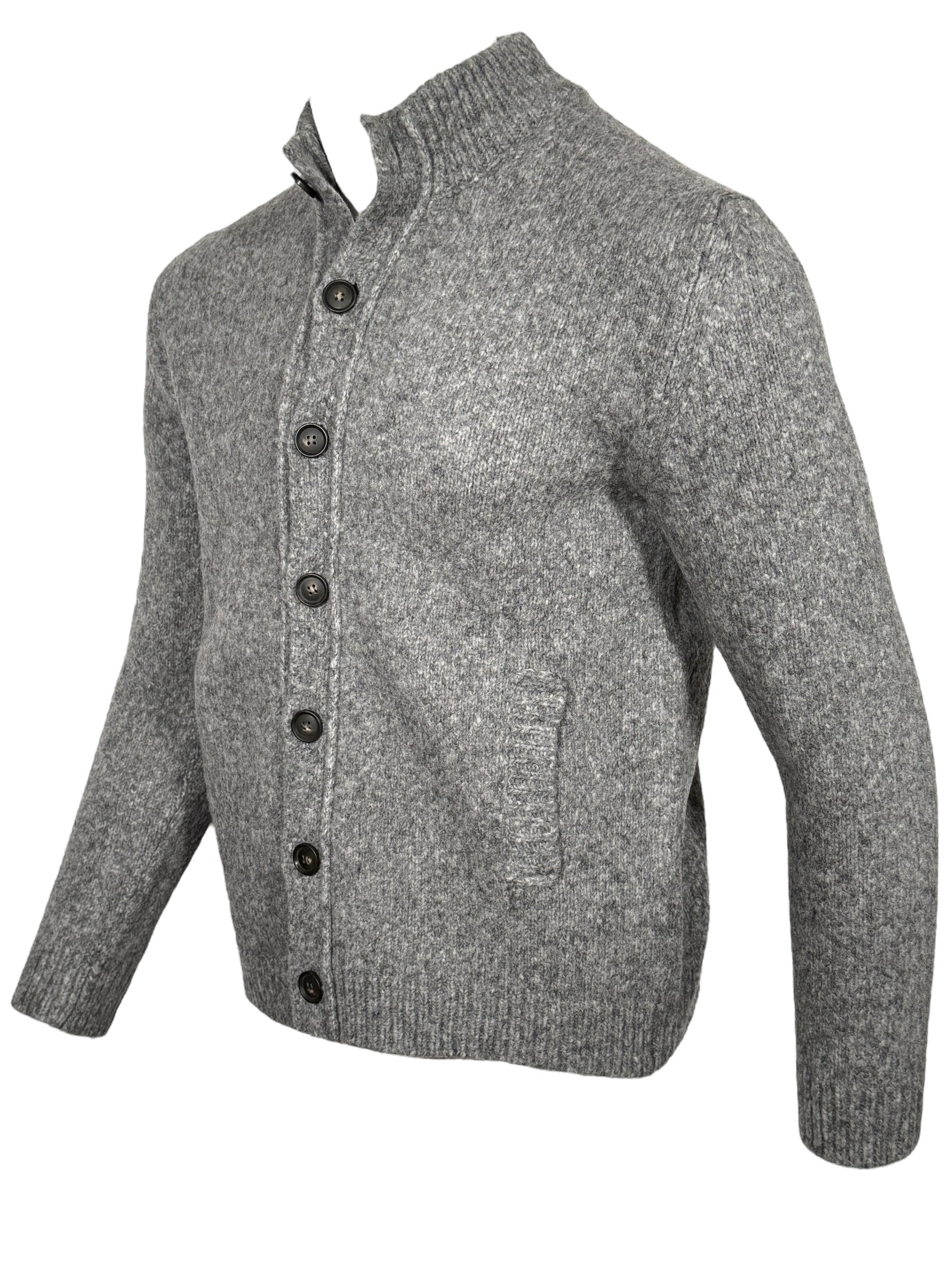 SETTEFILI CASHMERE - FULL BUTTON MEN'S CARDIGAN - GREY