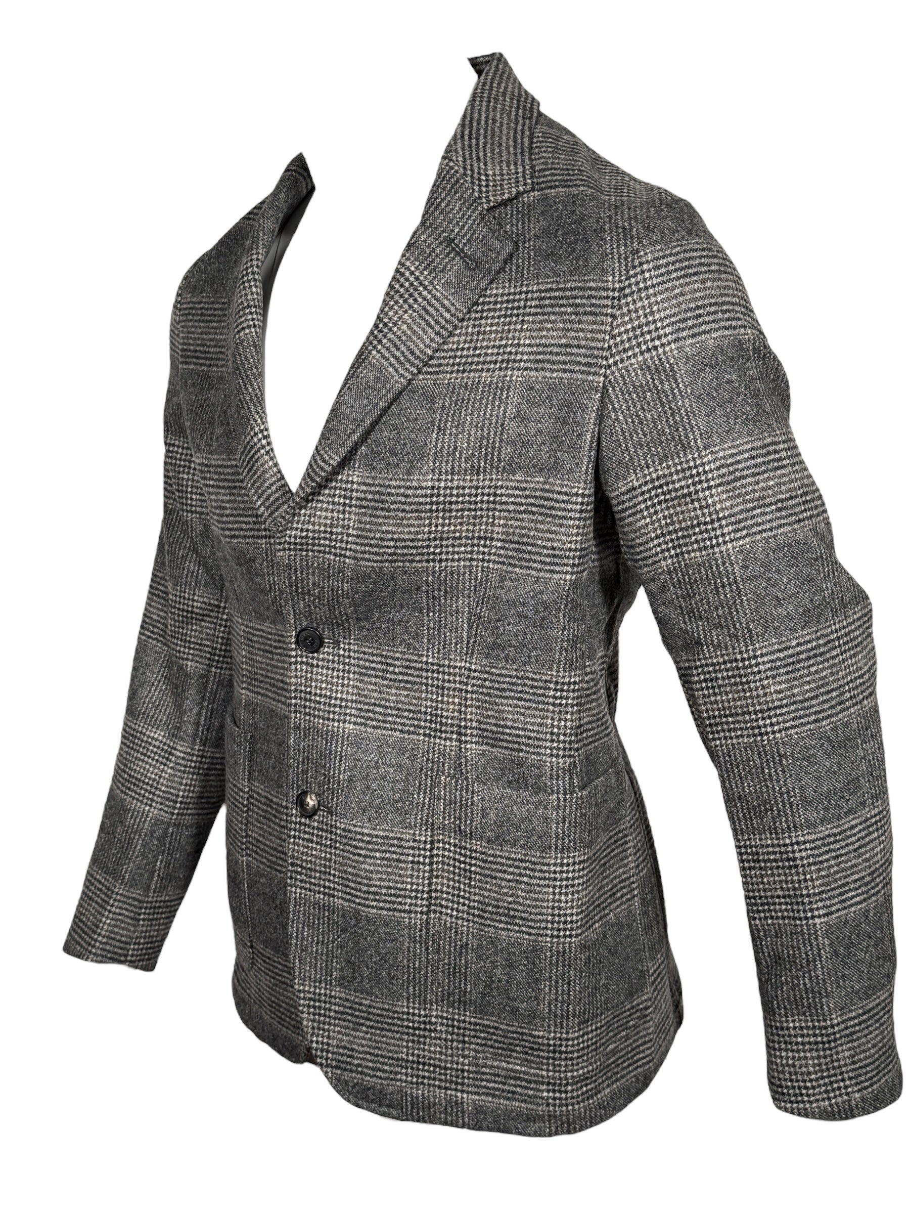 MANTO LORO PIANA WOOL SPORT COAT - CHARCOAL CHECK