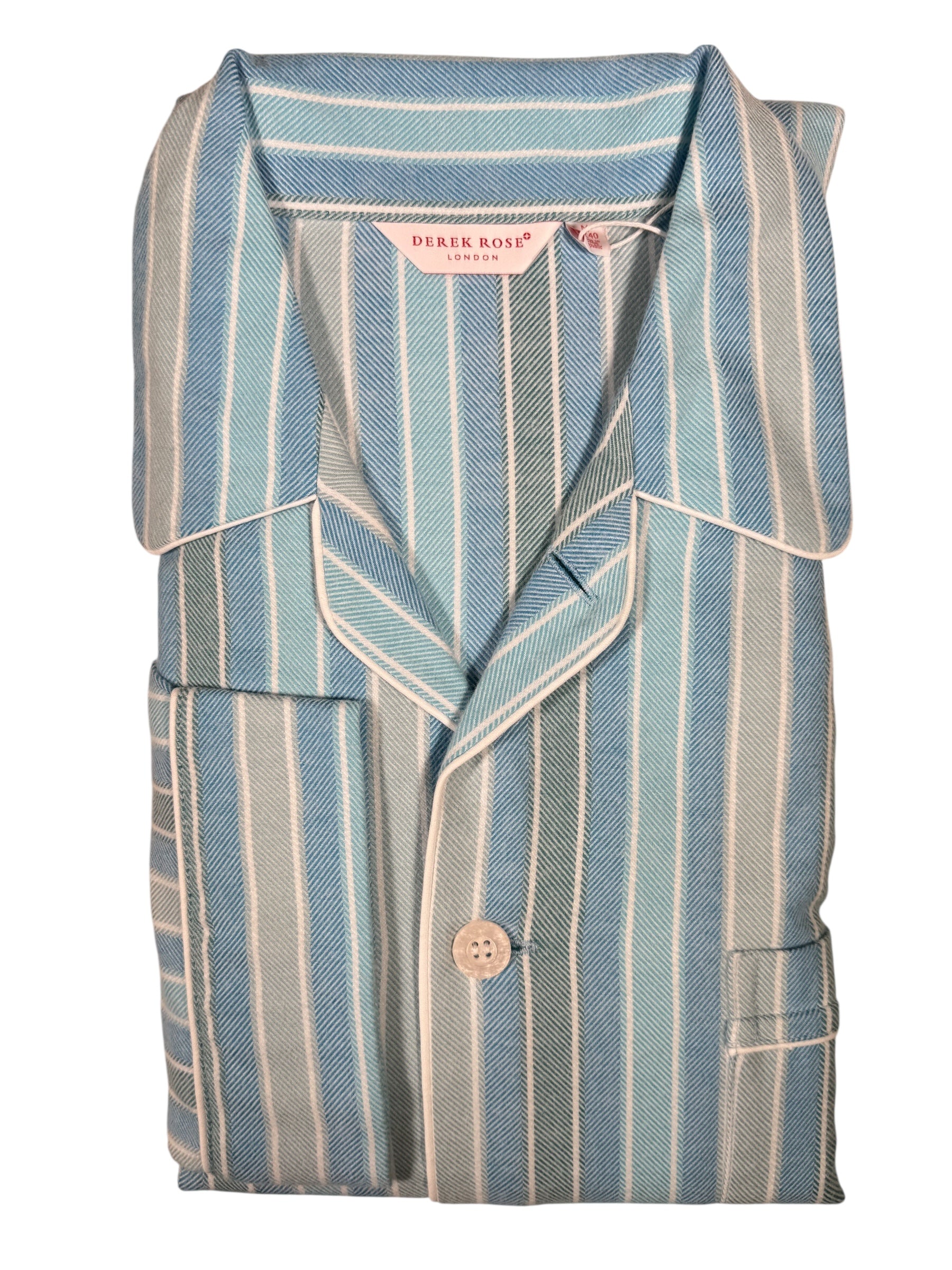 DEREK ROSE MEN'S CLASSIC FIT PAJAMA SET - KELBURN 15 BLUE