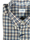 GALLIA MEN'S SHIRT - NAVY & BROWN DOUBLE CHECK