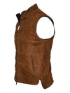 DEL VECCHIO MEN'S SUEDE & CASHMERE REVERSIBLE VEST - CHESTNUT/NAVY