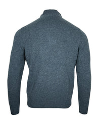 FEDELI CASHMERE TWIST 1/4 ZIP SWEATER - OCEAN BLUE