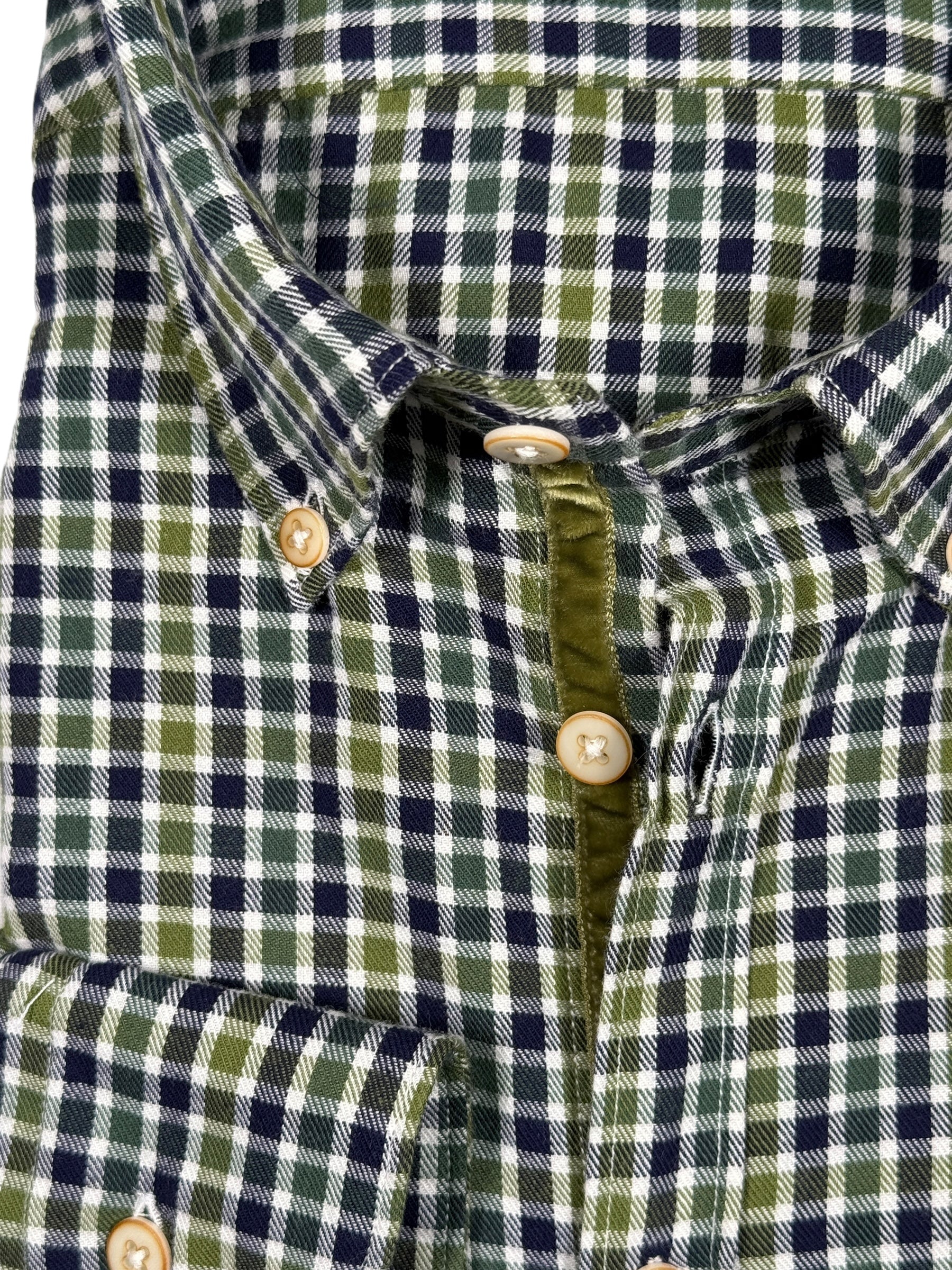 GMF 965 MEN'S SPORT SHIRT - GREEN/NAVY CHECK