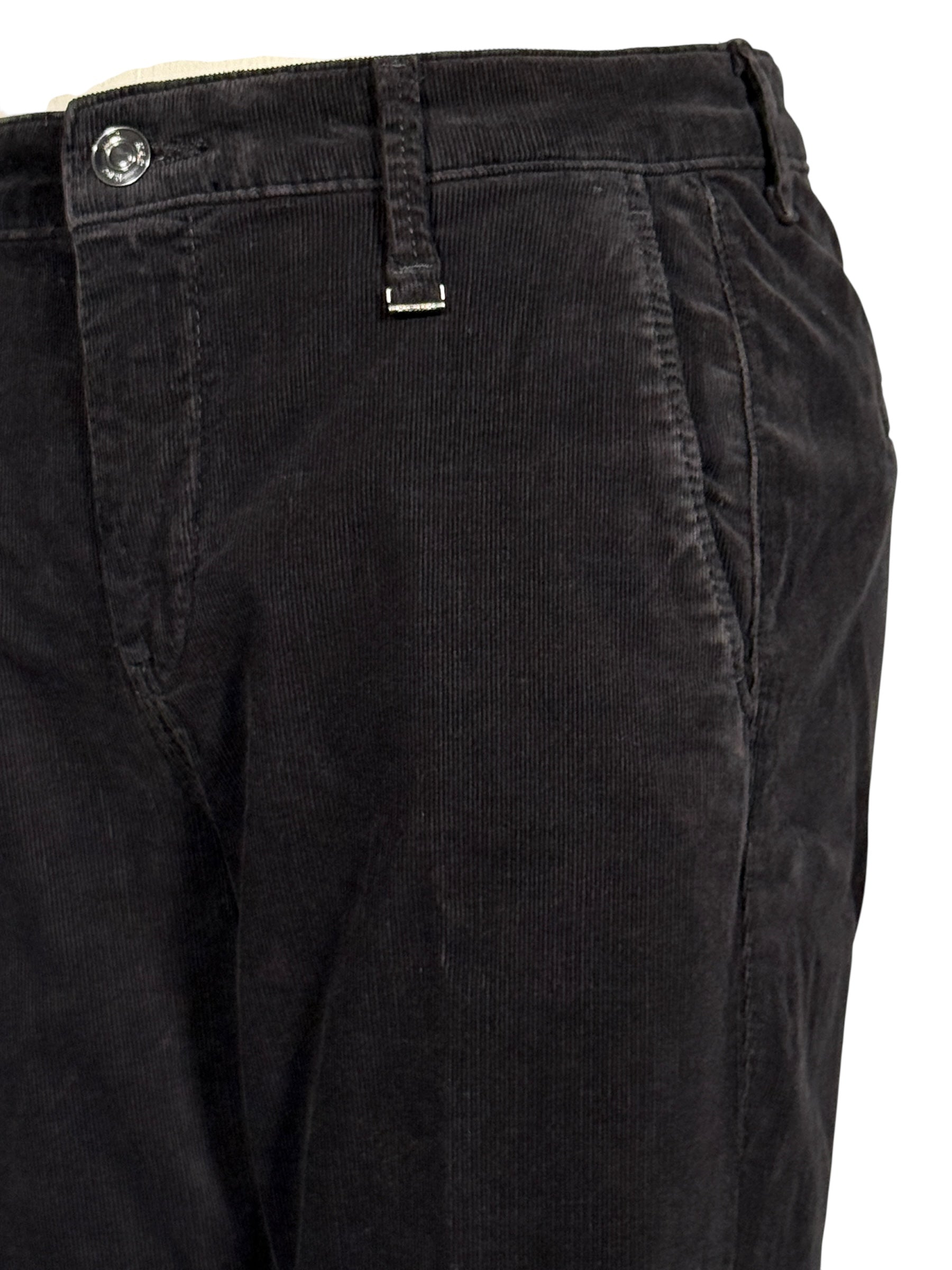 MAC WOMEN'S CHINO TURN UP CORDUROY PANT - BLACK