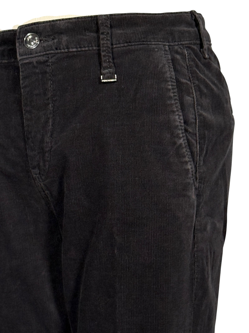 MAC WOMEN'S CHINO TURN UP CORDUROY PANT - BLACK