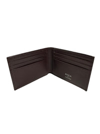 BOSCA 1911 SAFFIANO SMALL BIFOLD WALLET - BORDEAUX