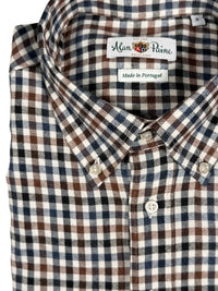 ALAN PAINE CLASSIC FIT SHIRT - CHOCOLATE/NAVY CHECK