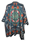 FRANCO FERRARI BUTTERFLY WOOL CAPE - DARK DENIM