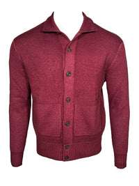 L.B.M. 1911 WOOL CARDIGAN - BORDEAUX