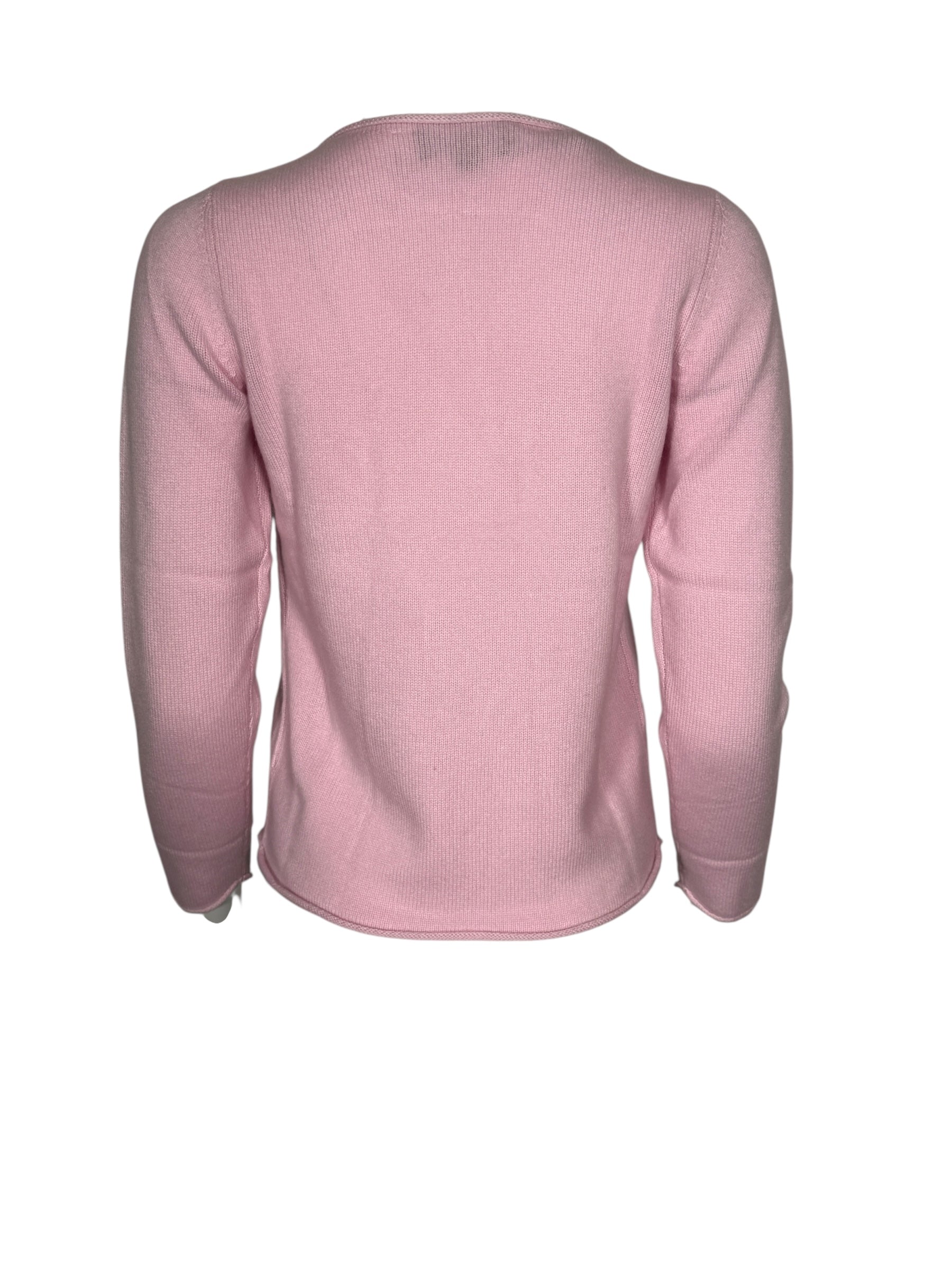 REPEAT CASHMERE ROLL NECK SWEATER - ROSE