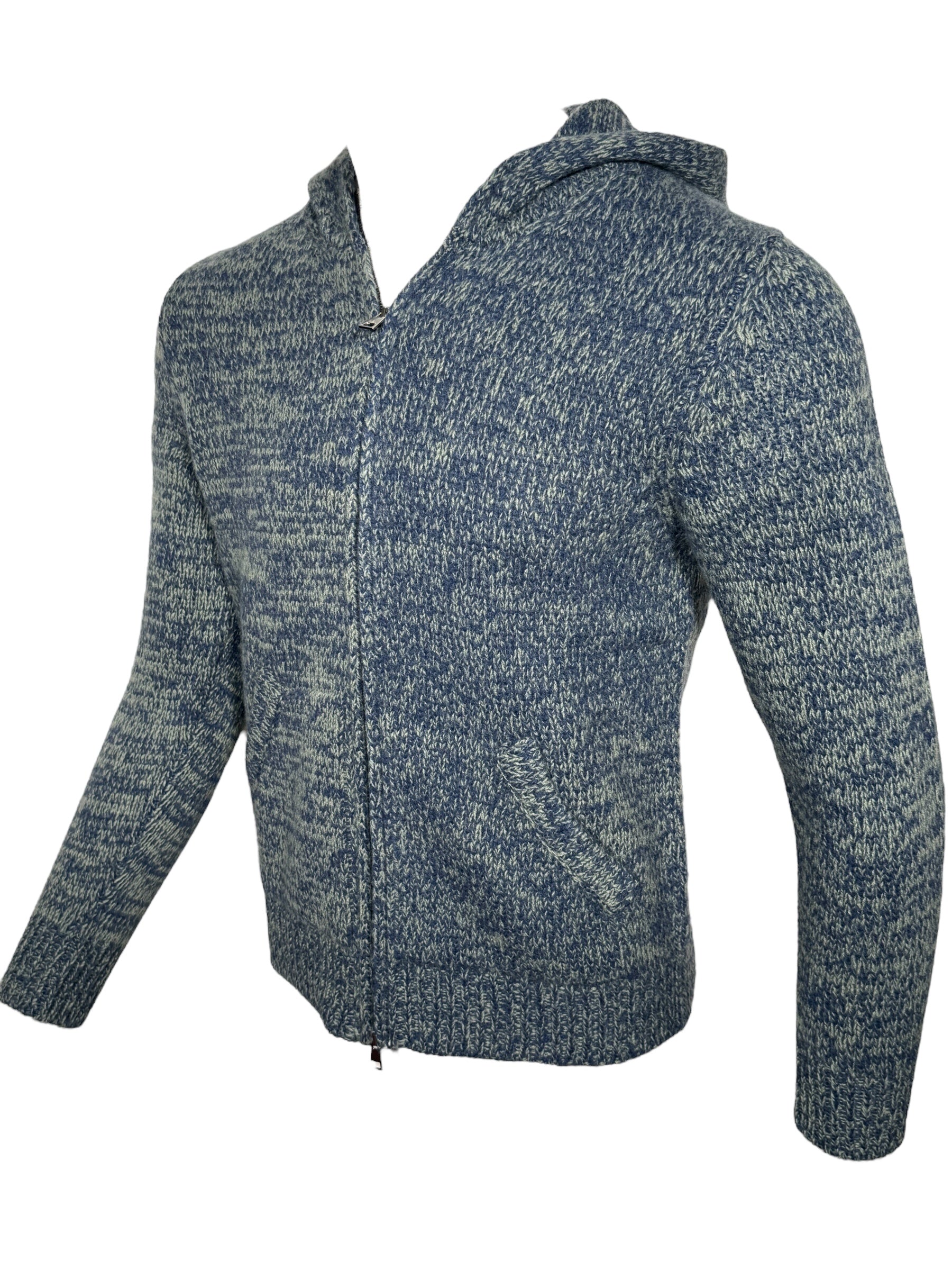 FLY3 FULL ZIP HOODED SWEATER - SALVIA/JEANS