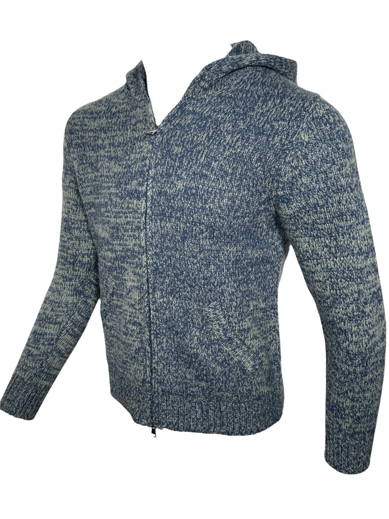 FLY3 FULL ZIP HOODED SWEATER - SALVIA/JEANS