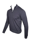 BUTTON DOWN VINTAGE 1/4 ZIP SWEATER - CHARCOAL