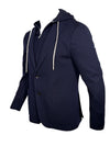 FRADI JERSEY HOODED JACKET - NAVY