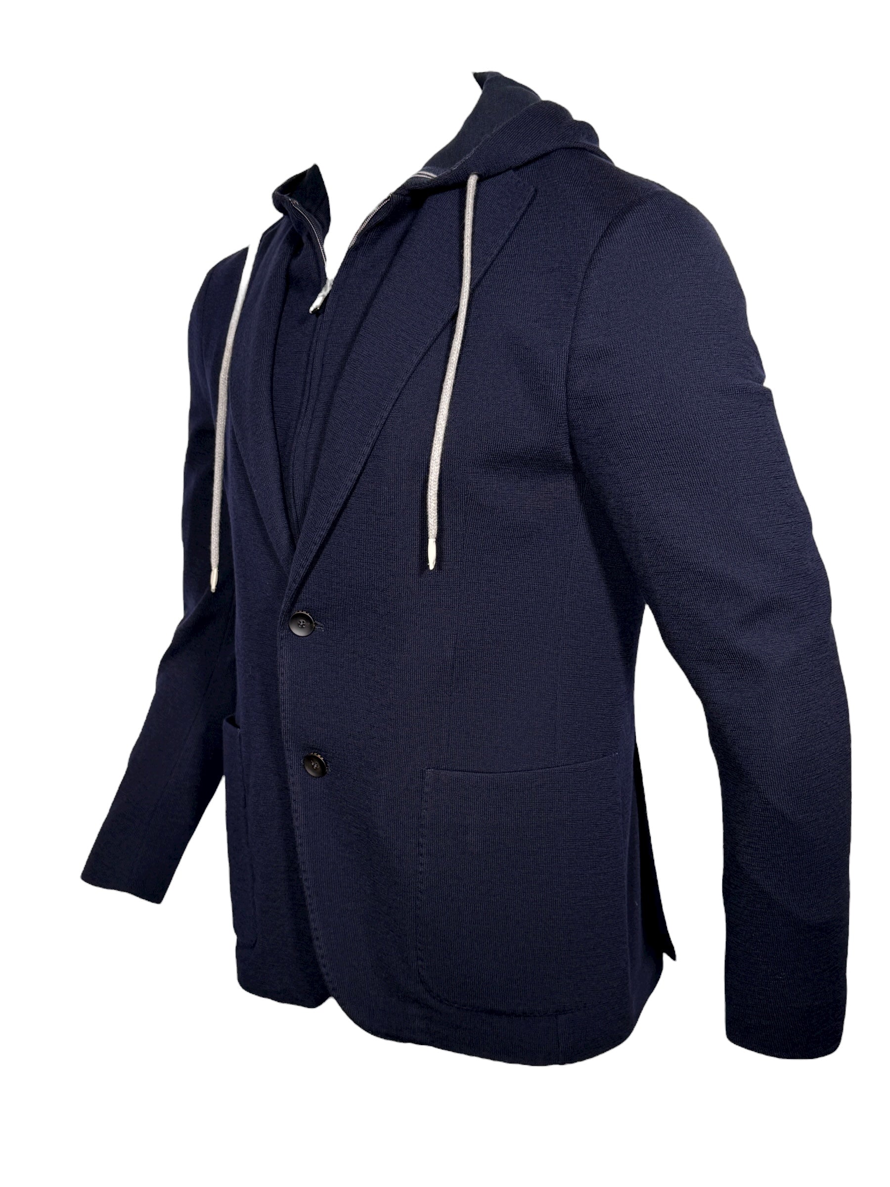FRADI JERSEY HOODED JACKET - NAVY