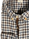 GMF 965 MEN'S SPORT SHIRT - NAVY/BROWN MID CHECK