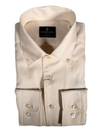 EMANUEL BERG SOLID TWILL PREMIUM LUXURY MEN'S SHIRT - STONE