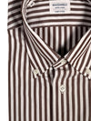 MAZZARELLI SPORT SHIRT - BROWN STRIPE