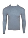 FRADI CASHMERE CREW TIPPED SWEATER - SKY