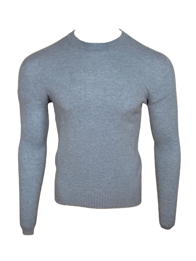 FRADI CASHMERE CREW TIPPED SWEATER - SKY
