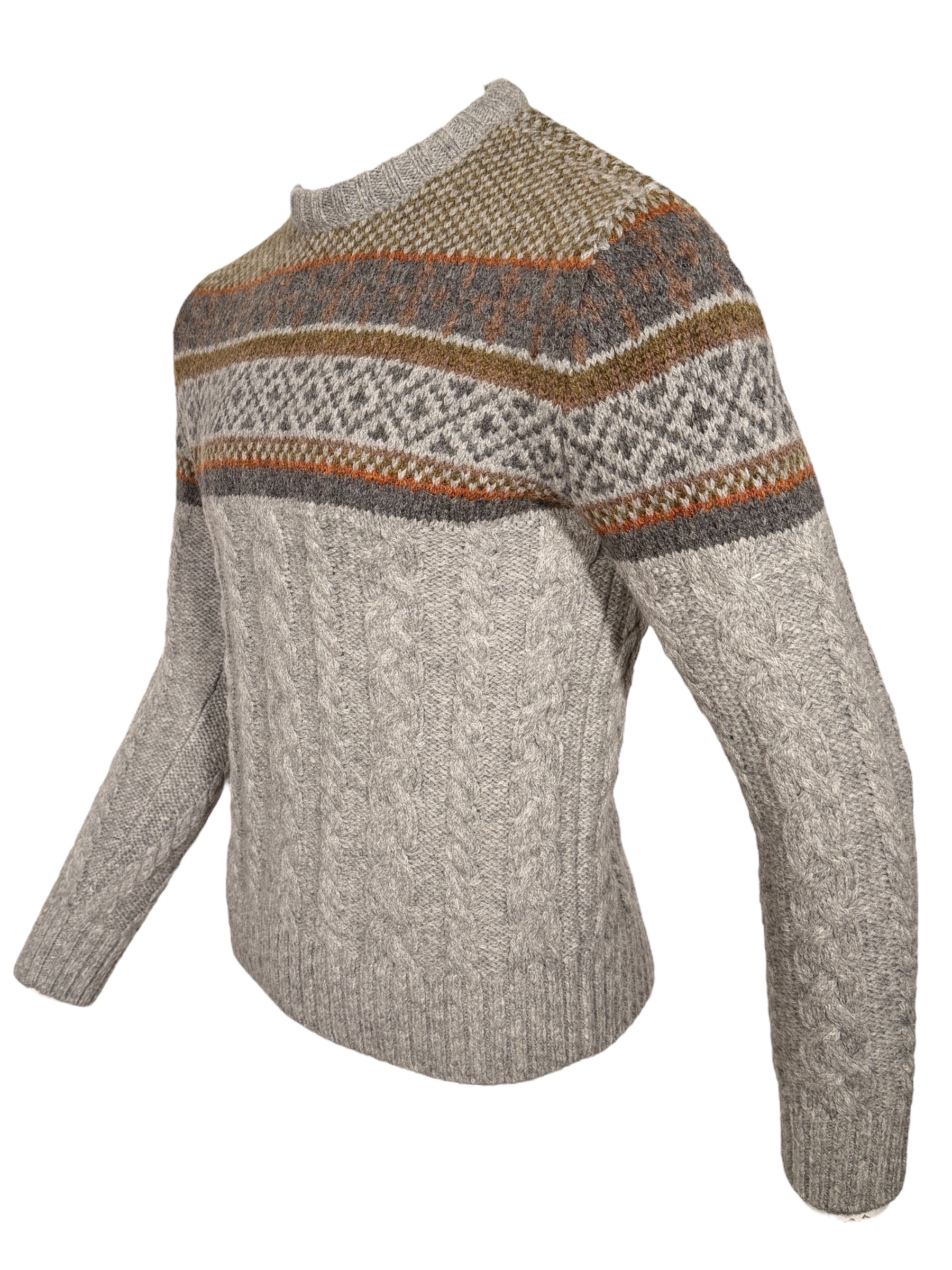 PERU UNLIMITED FAIRISLE CREW SWEATER - GREY