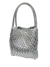 REMI/REID HOLLACE MINI WOVEN TOTE BAG - METALLIC SILVER