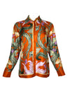 FRANCO FERRARI VINING FLOWERS BLOUSE - ORANGE