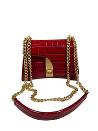 ARCADIA ARCO MINI CROSSBODY HANDBAG - ROSSO PERSIA CROCCO