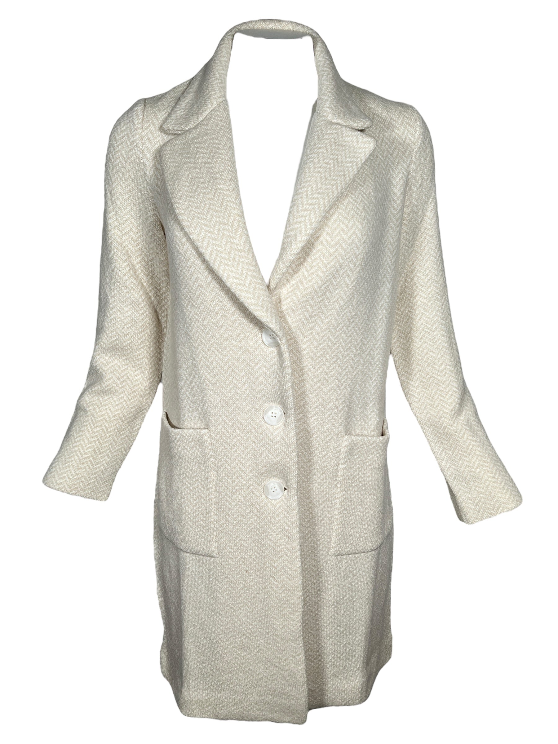 AMINA RUBINACCI TWEED HERRINGBONE LONG COAT - WINTER WHITE – Button Down SF