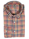 GIANGI NAPOLI MEN'S SHIRT - RED/ORANGE CHECK