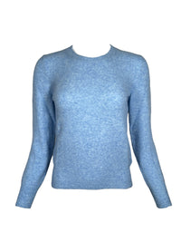 ANNECLAIRE ALPACA BLEND CREW SWEATER - LIGHT BLUE